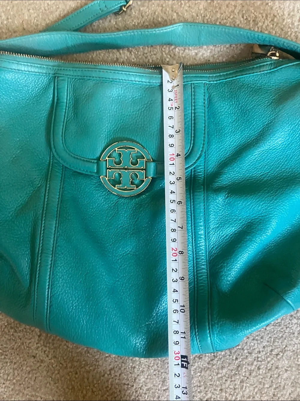 Tory Burch Amanda Crossbody turquoise  blue Hobo Large Bag